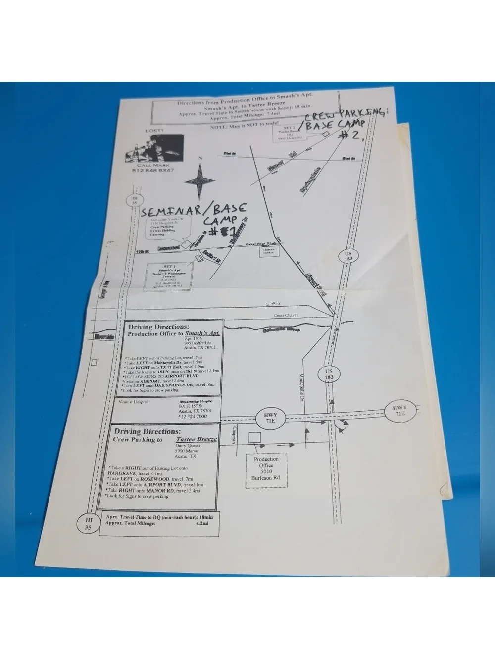 Friday Night Lights TV Production Script Set Used S01E03 With Location Map